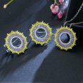 thumbnail image 4 of EOEMY Fashion Brand Yellow Cz Leaf Earrings Necklace Jewelry Set For Hot Summer Party, 4 of 6