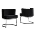 thumbnail image 1 of Fauteuil d'Appoint en Velours Noir avec Base Chromée Argentée - 1 Fauteuil, 1 of 4