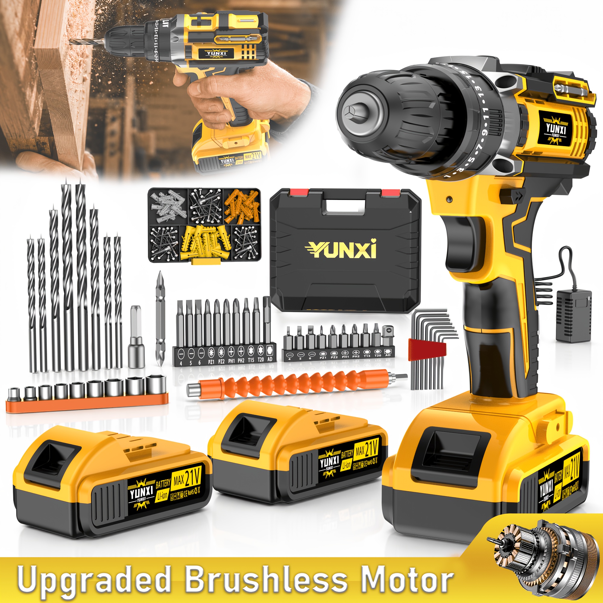 2026 New Cordless Rechargeable Drill, Portable Household Power Tool for Furniture Assembly