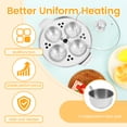 thumbnail image 6 of Stainless Steel Egg Poacher Pan, Nonstick Poached Egg Cooker with 4 Cups and Glass Lid, Easy Clean Poached Egg Maker Pan for Induction Cooktops, 6 of 7