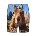 thumbnail image 3 of Picia Close-Up Curious Squirrel Pajama Shorts for Men, Men's Pajama Bottoms, Sleepwear,Short Pajama Pants-Small, 3 of 9