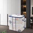 thumbnail image 4 of Hvmvliv 1Pc Storage Bag Organizer Comforter Storage Bag with Clear Window Clothes Blanket Storage Organizer Reinforced Handle for Clothing Bedding White, 4 of 6