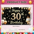 thumbnail image 2 of Gold Glitter 30th Birthday Banner Black Background Display Golden Stars Firework Design 30th Celebration Backdrop for 30th Birthday Party Adult Celebration Photo Backdrop, 2 of 9