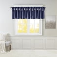 thumbnail image 2 of Madison Park Polyester Lightweight Faux Silk Valance with Beads in Navy, 2 of 8