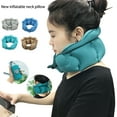 thumbnail image 5 of Inflatable Travel Neck，Upgraded Travel Neck Pillow Shaped Office Napping Pillow Airplane Pillow for Traveling Car Home Office （Peacock Blue）, 5 of 6
