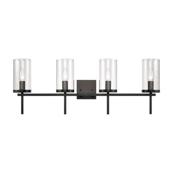 Elk Home 32.5-Inch Wide Oakland Vanity Light, Contemporary, Black