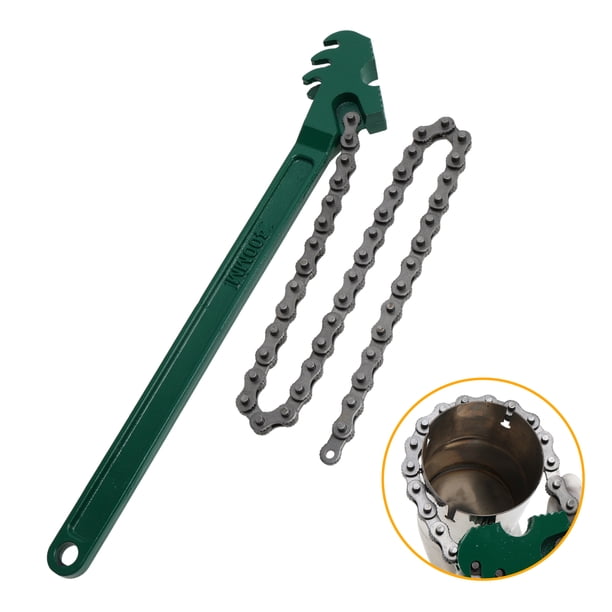 Llave de cadena de trinquete ajustable de alta resistencia Unique Bargains 15.75" Llave de filtro de aceite multiusos adecuada para 5"-8" para camiones y automóviles