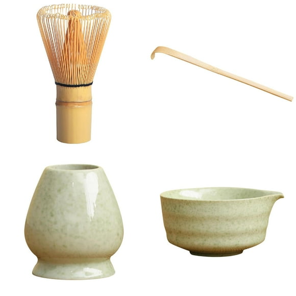 ZTTD Matcha Whisk Set, Matcha Set Includes Matcha Bowl, Matcha Whisk and Holder and Bamboo Scoop - 4 Pcs Matcha Kit for Matcha Lovers