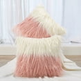 thumbnail image 3 of Home Soft Things Mongolian Tie Dyed Faux Fur 2 Piece Throw Pillow Covers Set - Pink - 20" x 20", 3 of 7
