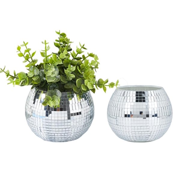 2pcs Glass Vase Round Gainsboro 118x95mm