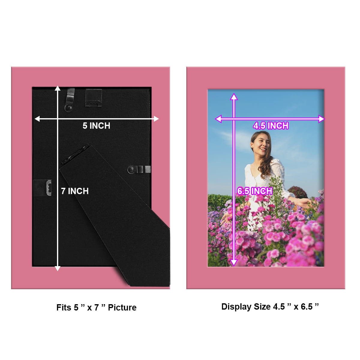 Wexford Home Modern 5" x 7" Hot Pink Picture Frame (Set of 6)