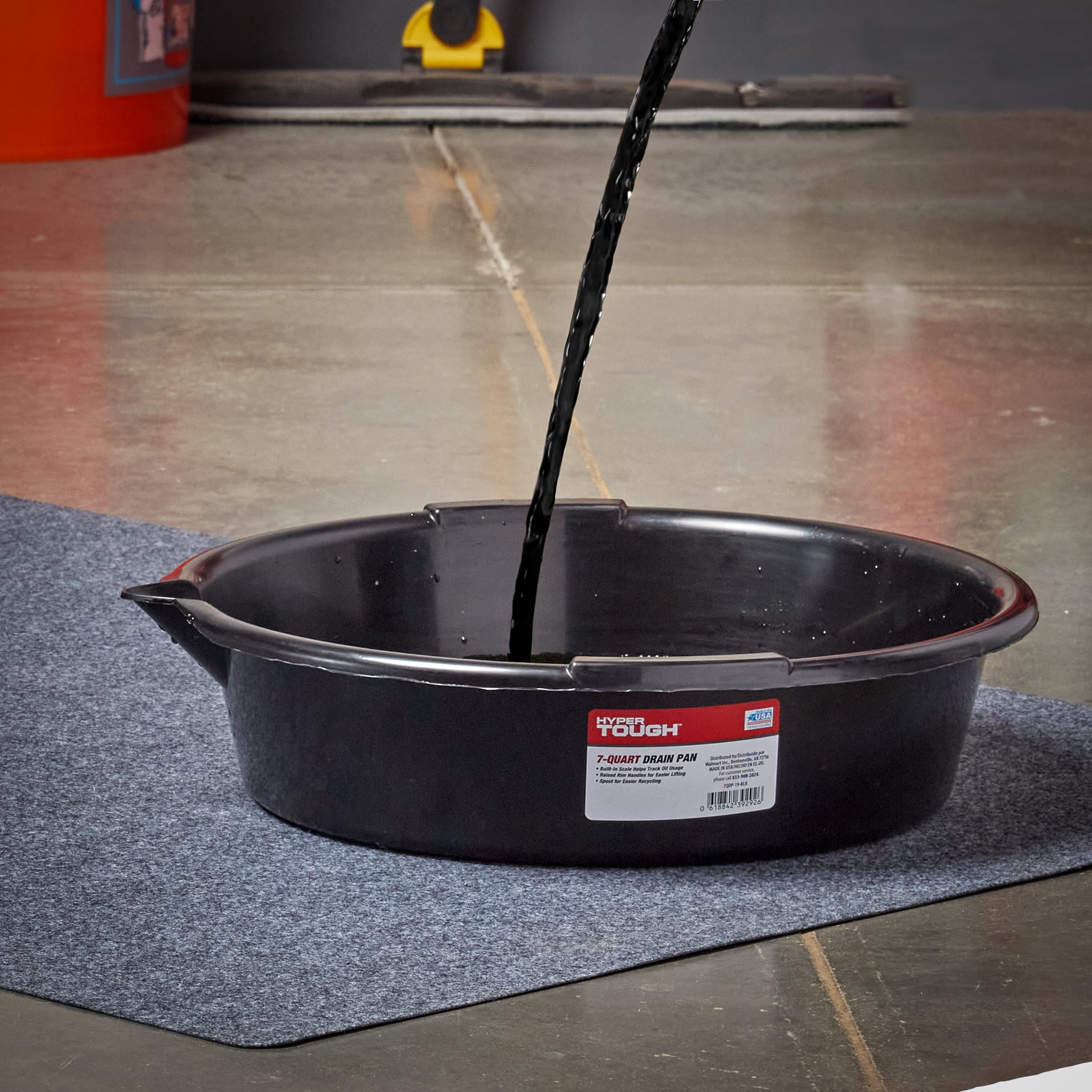 Hyper Tough 7-Quart Automotive Drain Pan with Built-In Scale and Spout