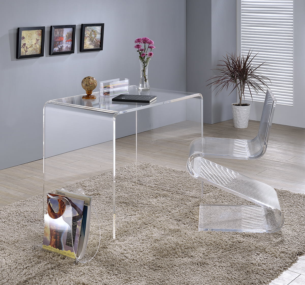 Minimalist Lucite Desk for Large Space