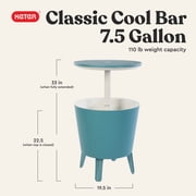 Keter Modern Cool Bar and Side Table Outdoor 2 in 1 Table and Bar Patio Furniture, Teal