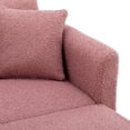 thumbnail image 6 of Accent Chair, Modern Velvet Chaise Lounge Chair with 2 Pillows, Upholstered Single Sofa Chair with 3 Adjustable Angles, Convertible Sleeper Chair with Metal Legs for Bedroom Living Room, Brush Pink, 6 of 7