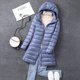 thumbnail image 1 of Chaqueta de plumón ligera de otoño e invierno para mujer, plumón de pato blanco largo, versión coreana, abrigo ligero y delgado, abrigo, sombrero, 1 of 6