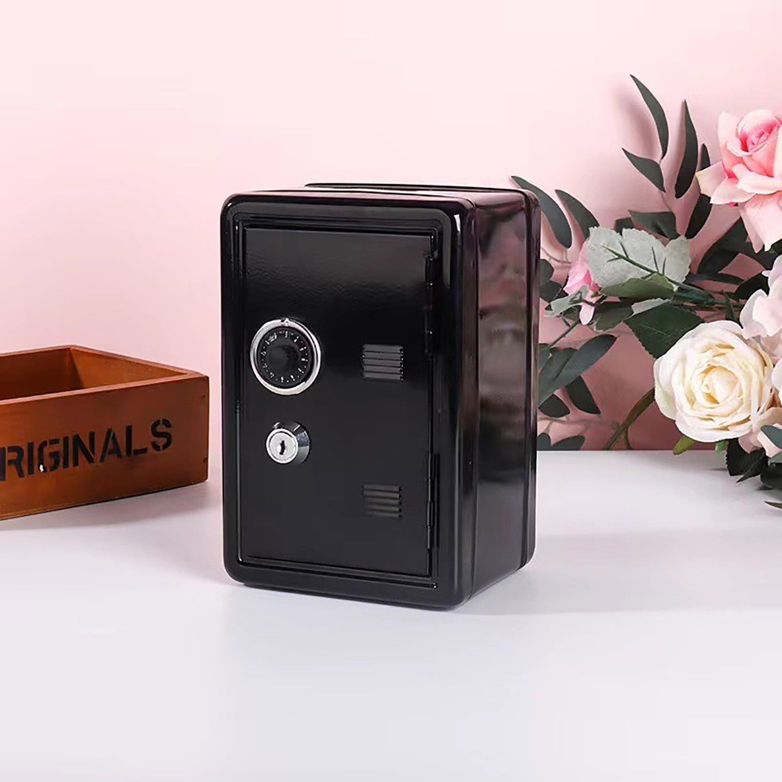 Kids Money Bank Locker Safe With Key And Single Digital Lock, Metal Money Safe, Mini Password Cash Coin Savings Box Gift For Kids Boys And Girls Kids Toddler Supplies