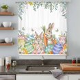 thumbnail image 4 of Spring Easter Sheer Curtains 72 Inches Long, Rabbits Eggs Botanical Floral Leaf Butterfly Light Filering Curtains, Breathable Simi Curtain Privacy Drapes for Living Room Bedroom Window Treatment, 4 of 9