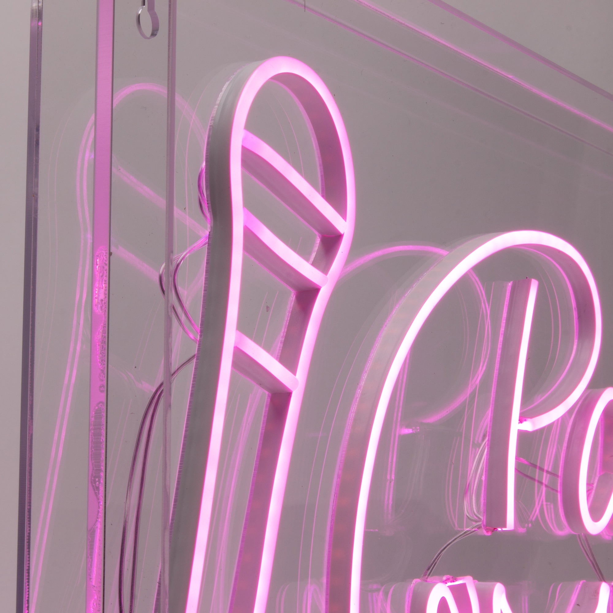 American Art Decor Neon Wall Sign LED Light Decorated Acrylic Panel | Ultra Bright USB Powered Wall Art Decor - Pink, Pass The Mic