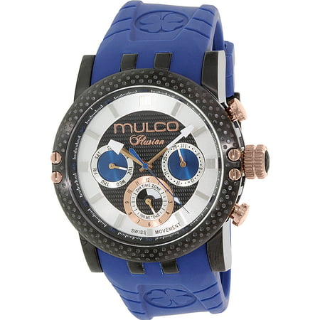 Mulco Men's Ilusion MW3-11169-045 Blue Rubber Swiss Multifunction Dress Watch