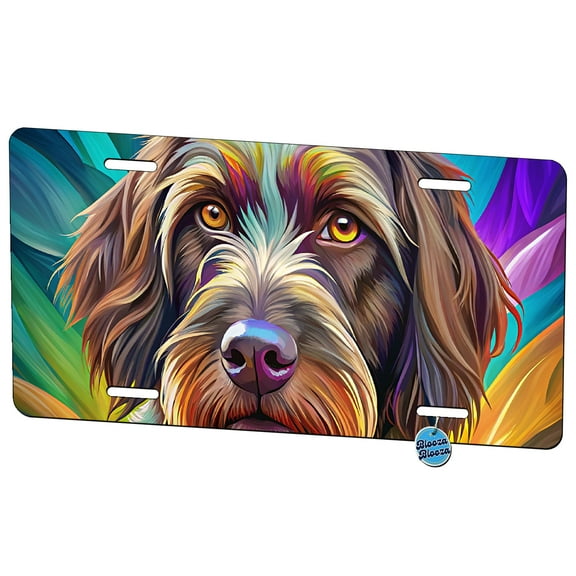 Wirehaired Pointing Griffon Dog Pop Art Metal Novelty License Plate