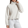 thumbnail image 6 of G4Free Flurrylux Womens Sweatshirts Fleece Lined Half Zip Mock Neck Cropped Pullover Winter Fashion Outfits Clothes, 6 of 7