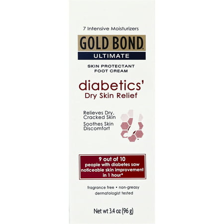 Gold Bond Peau sèche Ultimate Diabétiques Relief Crème pour les pieds, 3,4 oz