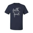 thumbnail image 2 of Cute Christian Quote Faith Over Fear Inspirational/Christian Men's Graphic T-Shirt, Navy, 3XL, 2 of 3