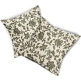 thumbnail image 7 of Olive Green Floral Block Print Pillow Covers 16x16 Set of 2 Spring Vintage Flower Pattern Cream Decorative Throw Pillowcases Outdoor Rustic Farmhouse Square Cushion Cases Couch Sofa Bed Decor, 7 of 7