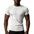 thumbnail image 2 of Yifymode Men's Compression Shirts Short Sleeve Body Shaper Slimming Shapewear Baselayer Athletic Workout Shirts,White 3XL, 2 of 3