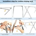 thumbnail image 6 of 95 Inches Clothes Drying Rack, Laundry Drying Rack Clothing Foldable & Collapsible Stainless Steel Heavy Duty Clothing Drying Rack with Windproof Hooks for Indoor Outdoor, 6 of 7