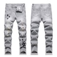 thumbnail image 3 of RUTAYY Boys Distressed Jeans High Street Long Denim Pants with Pocket Comfortable Stretch Elegant Chic Trousers, 3 of 9