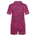 thumbnail image 5 of Simua Women's Summer Pajamas Sets Turndown Collar Print Short Sleeve Blouse and Shorts Loungewear, 5 of 5