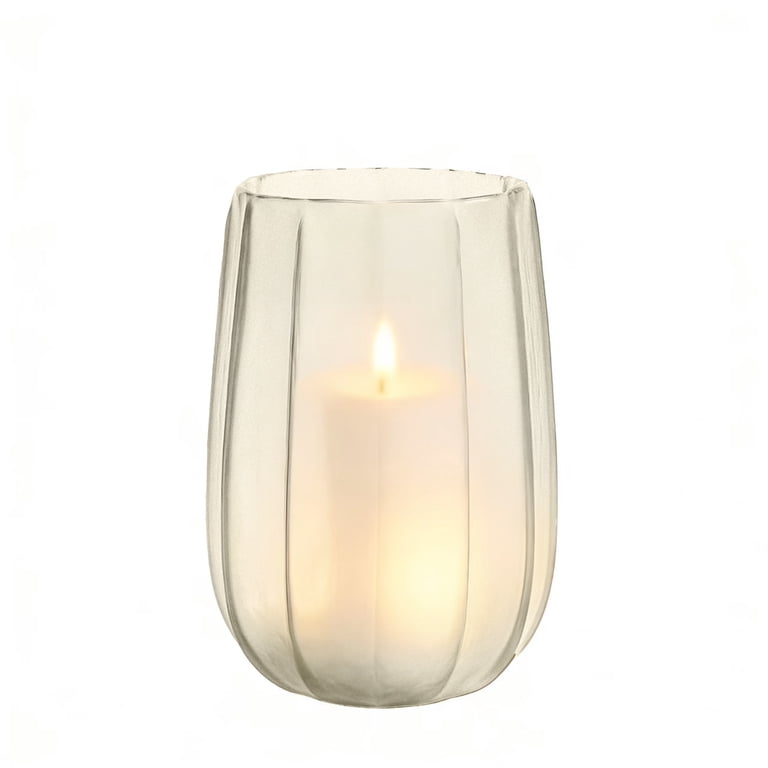 Better Homes & Gardens Fluted Glass Hurricane Candleholder, Frosted photo 2