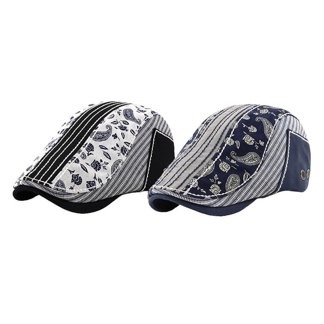 2 piezas de gorra plana de moda para hombre, de panadero plana en punta, sombrero de vendedor de periódicos