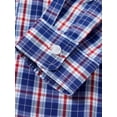 thumbnail image 4 of Wehilion Boys Solid Lapel Shirt, Kids Long Sleeve Classic Top, For Daily Wear And Formal Occasion,Red And Blue Plaid 8Y, 4 of 5