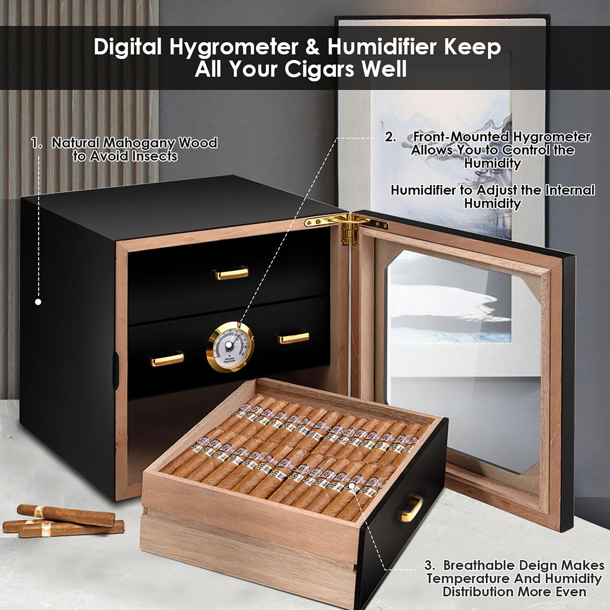 adorini Digital Humidor Hygrometer