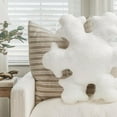 thumbnail image 6 of 3D Snowflake Christmas Decorative Throw Pillows,15.7in Cute Winter Faux Fur Plush Pillow Set, White Christmas Living Room Bedroom Nursery Decor Set of 1, 6 of 11