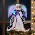 thumbnail image 4 of Kurt Adler AD2003 12 in. Angel Tree Topper with Fiberoptic LED Lights, White, Silver & Burgundy, 4 of 4