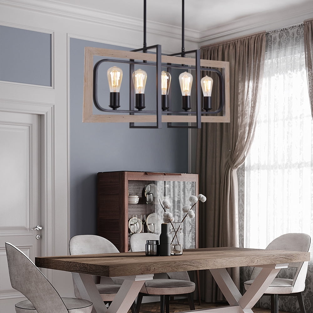 Kepooman 5-light Rustic Farmhouse Chandelier, Rustic Industrial Iron Chandeliers for Living Room Bedroom, 31.5" X 8.6" X 13.7" Kepooman 5-light Rustic Farmhouse Chandelier, Rustic Industrial Iron Chandeliers for Living Room Bedroom, 31.5" X 8.6" X 13.7"