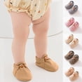 thumbnail image 7 of ZACPNCV Newborn Baby Cotton Booties Non-Slip Sole for Toddler Boys Girls Infant Winter Warm Fleece Cozy Socks Shoes Khaki, 7 of 7