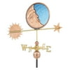 Good Directions Stained Glass Moon Weathervane, Pure Copper - 33"L