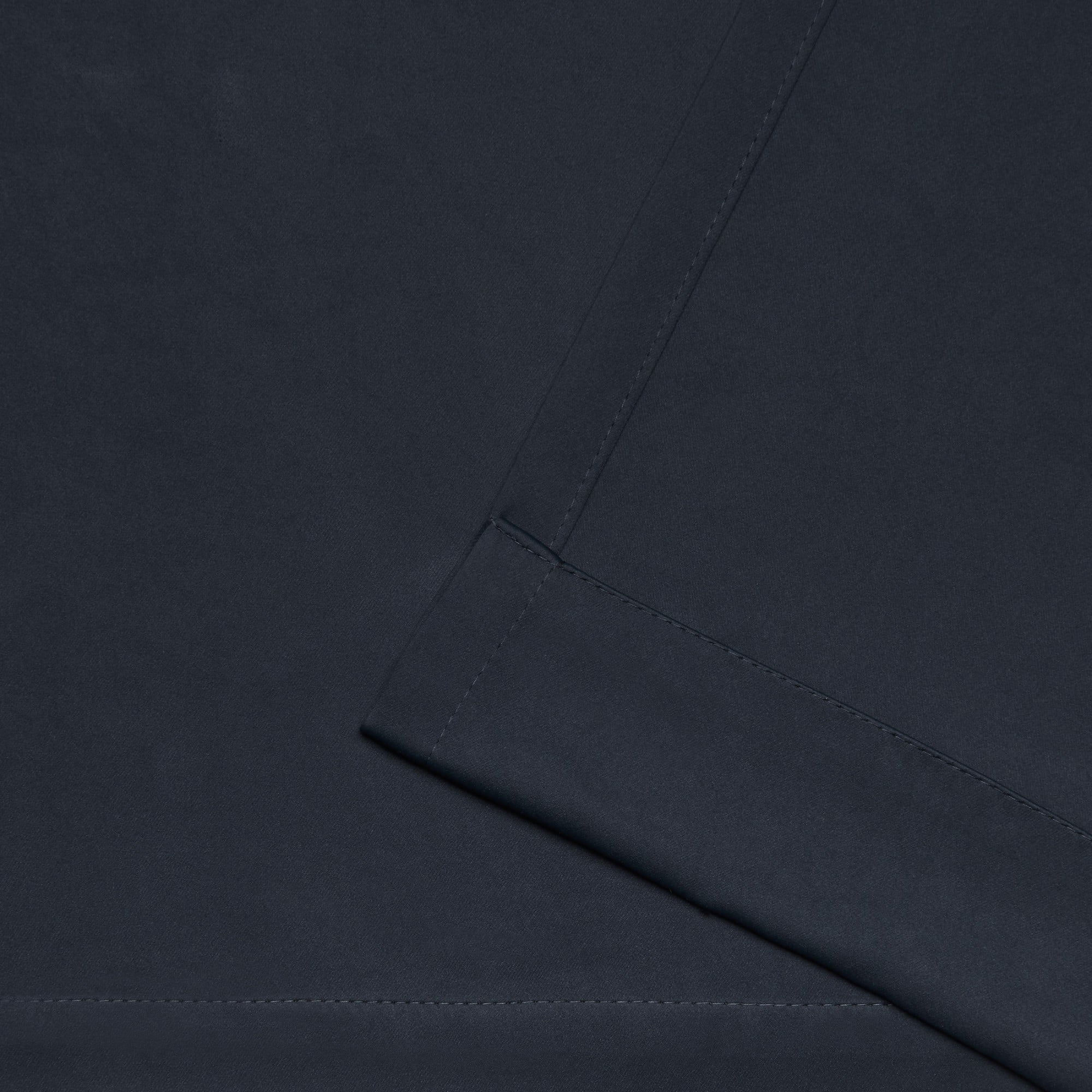 Exclusive Home Sateen Twill Woven Room Darkening Blackout Pinch Pleat/Hidden Tab Top Curtain Panel Pair, 63" Length, Peacoat Blue