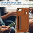 thumbnail image 5 of Nalacover Wallet Case for iPhone 7/iPhone 8/iPhone SE 2020/iPhone SE 2022, Business PU Leather Unique Design Wristband Kickstand Credit Card Holder Slots Shockproof Scratch Resistant Phone Case,Brown, 5 of 6