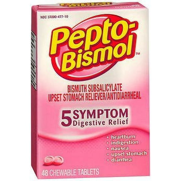 Pepto-Bismol Chewable Tablets Original - 48 ct, Pack of 6