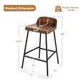 Bar Stool, 24.5Inch Height Industrial Pub Stool with Backrest and