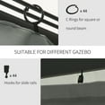 thumbnail image 4 of Outsunny 10' x 12' Gazebo Replacement Sidewall Set, 4 Panels, Dark Grey, 4 of 10