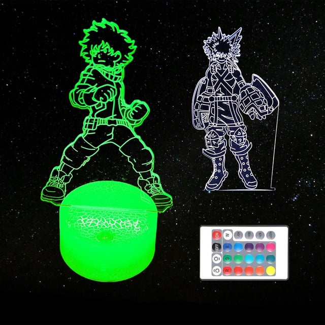 Lámpara Ilusión 3D FDAKIT MHA Deku & Bakugou LED