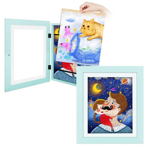 Marco de fotos de almacenamiento abatible Marcos de arte para niños Marco de fotos magnético Marco de fotos de madera para niños