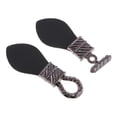 thumbnail image 6 of HILABEE 4x1 Pair PU Leather Toggle Buttons with Metal Hook Coat Fastener DIY 4 Pcs, 6 of 7